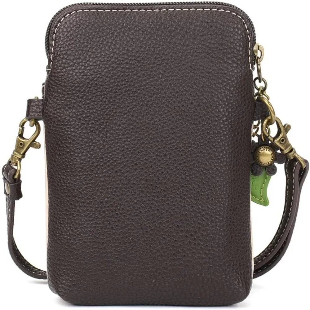 Women Crossbody Cell Phone Purse Faux Leather Canvas Adjustable Strap Compact